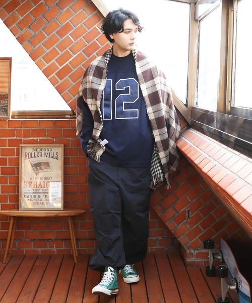 ８(eight)（エイト）の「チェック柄ポンチョ（ポンチョ・メンズ・イエロー/ベージュ/ブラック/ブルー・FREE）」の20枚目の写真