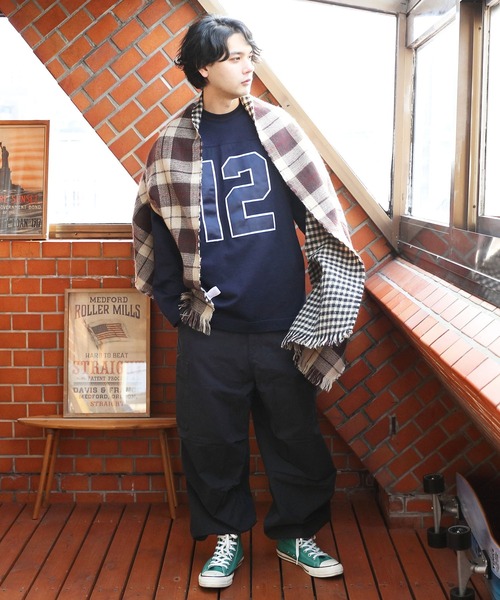 ８(eight)（エイト）の「チェック柄ポンチョ（ポンチョ・メンズ・イエロー/ベージュ/ブラック/ブルー・FREE）」の21枚目の写真