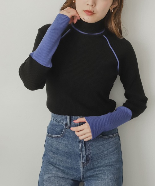 SENSE OF PLACE by URBAN RESEARCH（センスオブプレイスバイアーバンリサーチ）の「ストレッチリブタートルネックセーター（ニット/セーター・レディース・ホワイト系その他/ブラウン系その他/グレー系その他/ブラック系その他・ONE）」の16枚目の写真