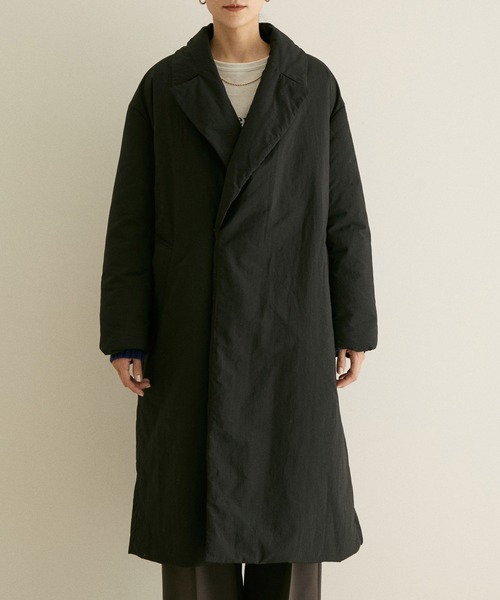 SALON adam et rope'(サロン アダム エ ロペ)の「【撥水加工・軽量】中綿チェスターコート(チェスターコート・レディース・ブラック/オフホワイト・FREE)」の11枚目の写真