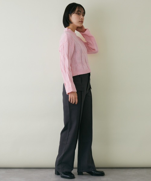 mebole(メボレ)の「クロップド丈カラーニット(ニット/セーター・レディース・ホワイト/ブルー/グリーン/ピンク・FREE)」の22枚目の写真
