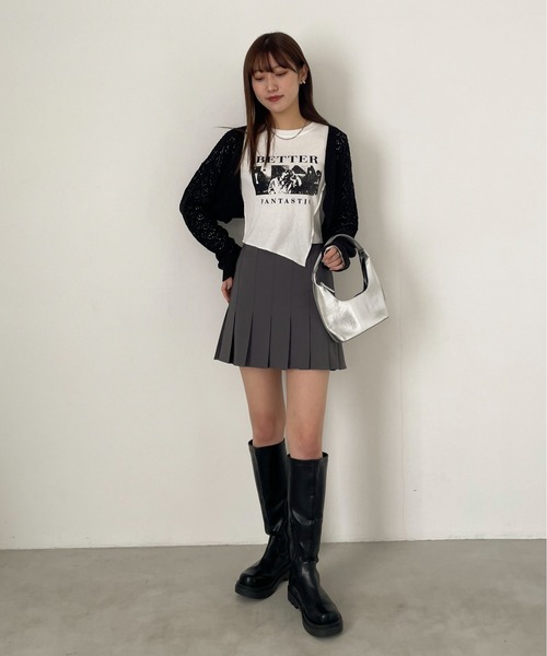 EPIMI E'PIMMY（エピミエピミー）の「透かし編みショートボレロカーディガン（カーディガン/ボレロ・レディース・ベージュ/ブラック/オリーブ/オフホワイト・MEDIUM）」の15枚目の写真