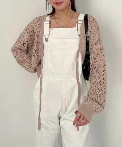 EPIMI E'PIMMY（エピミエピミー）の「透かし編みショートボレロカーディガン（カーディガン/ボレロ・レディース・ベージュ/ブラック/オリーブ/オフホワイト・MEDIUM）」の21枚目の写真