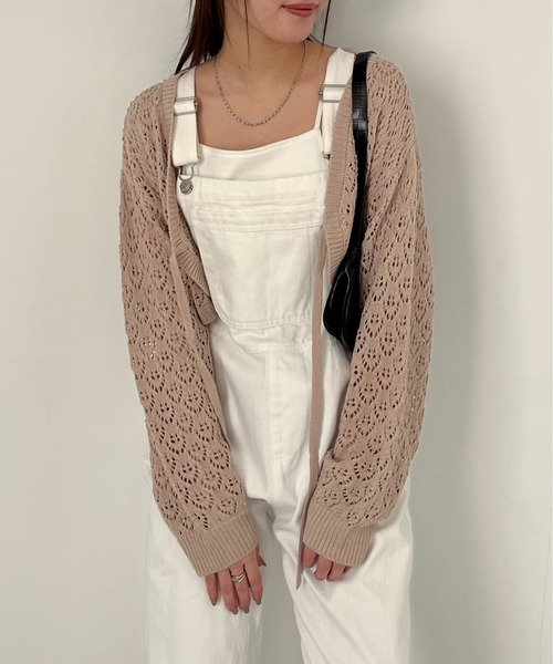 EPIMI E'PIMMY（エピミエピミー）の「透かし編みショートボレロカーディガン（カーディガン/ボレロ・レディース・ベージュ/ブラック/オリーブ/オフホワイト・MEDIUM）」の22枚目の写真