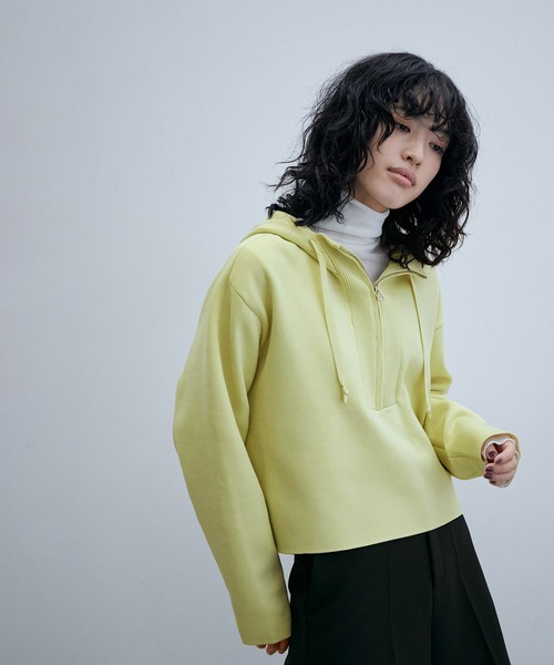 セール】【venit】DOUBLE FACE KNIT FOODIE（パーカー）｜venit