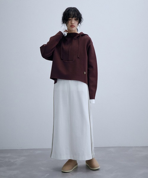 セール】【venit】DOUBLE FACE KNIT FOODIE（パーカー）｜venit