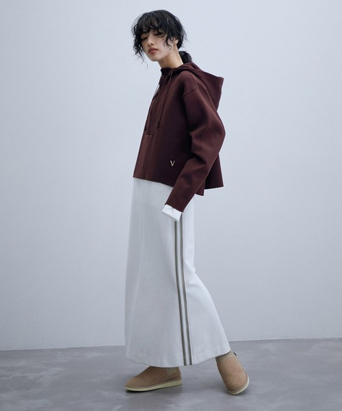 venit(ヴェニット)の「【venit】DOUBLE FACE KNIT FOODIE(パーカー・レディース・イエロー/ダークブラウン・38)」の5枚目の写真