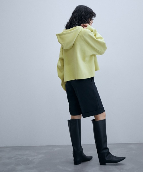 venit(ヴェニット)の「【venit】DOUBLE FACE KNIT FOODIE(パーカー・レディース・イエロー/ダークブラウン・38)」の8枚目の写真