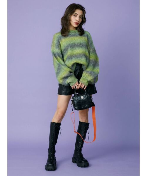 EVRIS（エヴリス）の「フェイクレザーショートパンツ（その他パンツ・レディース・ブラック/アイボリー・MEDIUM/SMALL）」の12枚目の写真