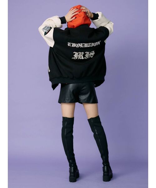 EVRIS（エヴリス）の「フェイクレザーショートパンツ（その他パンツ・レディース・ブラック/アイボリー・MEDIUM/SMALL）」の3枚目の写真