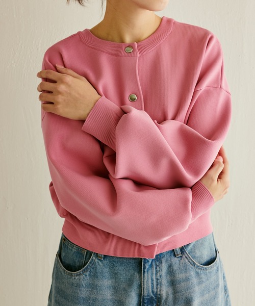 COLLAGE GALLARDAGALANTE(コラージュガリャルダガランテ)の「クロップド3WAYカーデ(カーディガン/ボレロ・レディース・ピンク/ホワイト・FREE)」の4枚目の写真