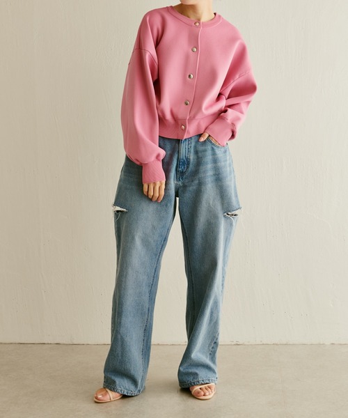 COLLAGE GALLARDAGALANTE(コラージュガリャルダガランテ)の「クロップド3WAYカーデ(カーディガン/ボレロ・レディース・ピンク/ホワイト・FREE)」の3枚目の写真