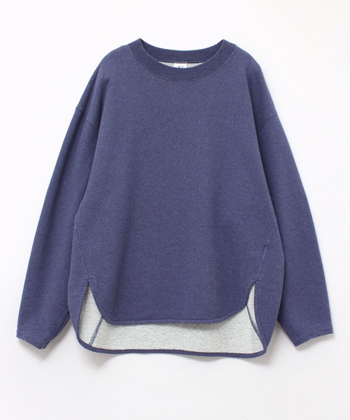 RNA-N（アールエヌエーエヌ）の「M1996 反毛オーガニック裏毛プルオーバー（スウェット・レディース・杢グレー/インディゴブルー/ブルー・MEDIUM）」の3枚目の写真