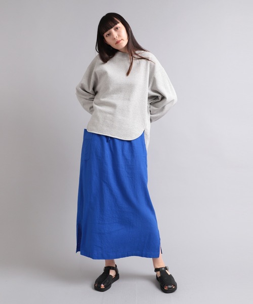 RNA-N（アールエヌエーエヌ）の「M1996 反毛オーガニック裏毛プルオーバー（スウェット・レディース・杢グレー/インディゴブルー/ブルー・MEDIUM）」の7枚目の写真