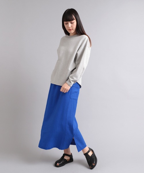 RNA-N（アールエヌエーエヌ）の「M1996 反毛オーガニック裏毛プルオーバー（スウェット・レディース・杢グレー/インディゴブルー/ブルー・MEDIUM）」の8枚目の写真