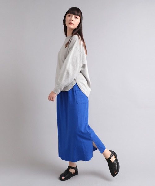 RNA-N（アールエヌエーエヌ）の「M1996 反毛オーガニック裏毛プルオーバー（スウェット・レディース・杢グレー/インディゴブルー/ブルー・MEDIUM）」の9枚目の写真