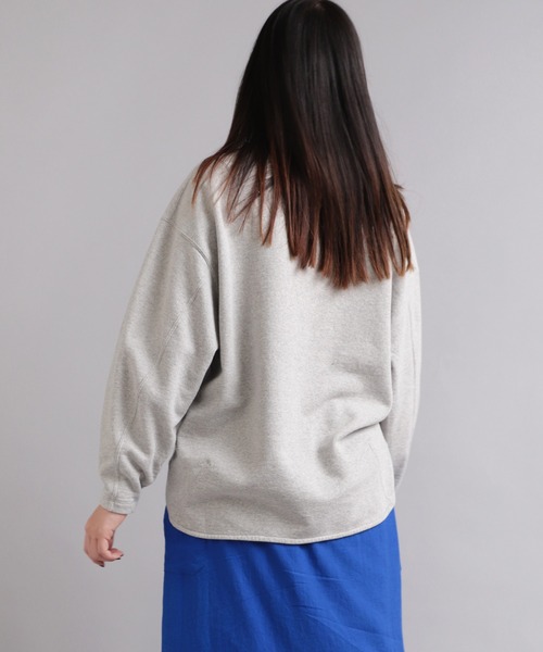 RNA-N（アールエヌエーエヌ）の「M1996 反毛オーガニック裏毛プルオーバー（スウェット・レディース・杢グレー/インディゴブルー/ブルー・MEDIUM）」の6枚目の写真