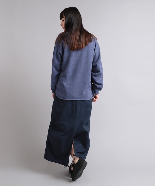 RNA-N（アールエヌエーエヌ）の「M1996 反毛オーガニック裏毛プルオーバー（スウェット・レディース・杢グレー/インディゴブルー/ブルー・MEDIUM）」の16枚目の写真