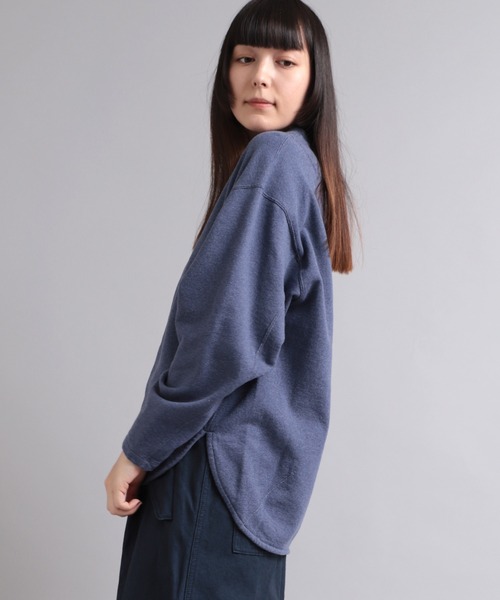 RNA-N（アールエヌエーエヌ）の「M1996 反毛オーガニック裏毛プルオーバー（スウェット・レディース・杢グレー/インディゴブルー/ブルー・MEDIUM）」の11枚目の写真
