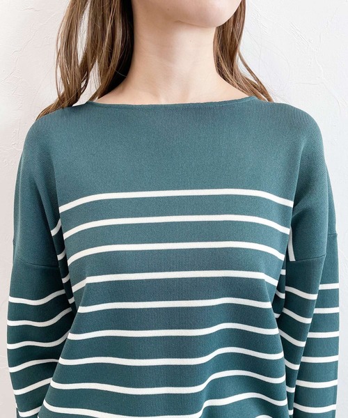 Andemiu(アンデミュウ)の「【WEB限定】ハイショクボーダーニット185622(ニット/セーター・レディース・オフホワイト/グリーン/ピンク/ネイビー・FREE)」の16枚目の写真