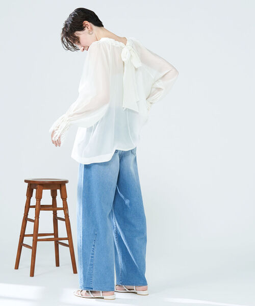 Rie Miller(リエミラー)の「ハイウエストバギーデニム(デニムパンツ・レディース・インディゴブルー/ライトブルー・S/XS/L/M)」の8枚目の写真