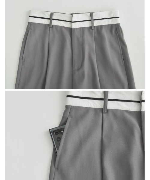 Re:EDIT（リエディ）の「[低身長/高身長サイズ有]マーベルトウエストデザインタックパンツ（その他パンツ・レディース・ブラック/ベージュ/グレー・MEDIUM/LARGE/SHORT/TALL/SMALL）」の6枚目の写真