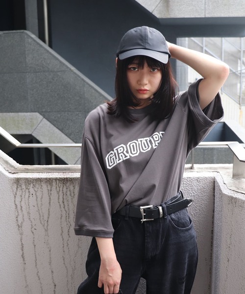 ADAM PATEK(アダムパテック)の「【ADAMPATEK/アダムパテック】groupie college Logo looose TビッグシルエットTシャツ(Tシャツ/カットソー・レディース・ホワイト/グレー/ブラック・1/2/3)」の3枚目の写真