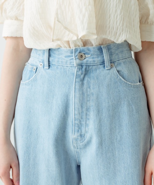 OLIVE des OLIVE(オリーブデオリーブ)の「脚長ワイドデニムパンツ(デニムパンツ・レディース・ブルー/サックスブルー・FREE)」の20枚目の写真