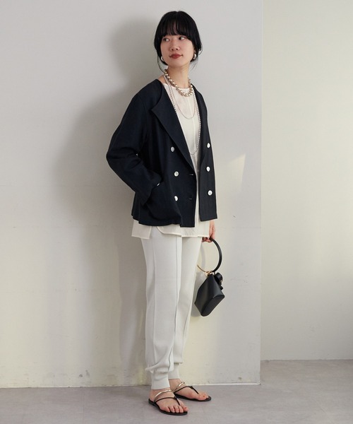 SHENERY（シーナリー）の「ニットジョガーパンツ（その他パンツ・レディース・ライトグレー/アイボリー・FREE）」の6枚目の写真