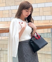 [ 岡部あゆみさんコラボ ] 選べる2タイプUVカットコットンレーヨンニットトップス