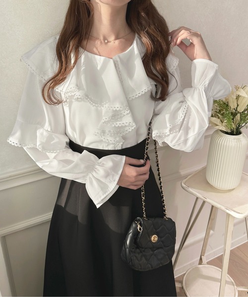 apres jour(アプレジュール)の「アソートフリルラッフルブラウス【ZOZOTOWN限定アイテム】(シャツ/ブラウス・レディース・ホワイト系その他/ブラック/ブラック系その他/オフホワイト・フリー/X-LARGE)」の15枚目の写真