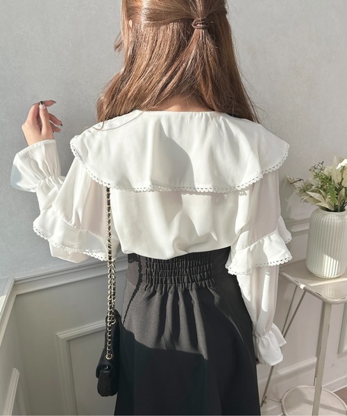 apres jour(アプレジュール)の「アソートフリルラッフルブラウス【ZOZOTOWN限定アイテム】(シャツ/ブラウス・レディース・ホワイト系その他/ブラック/ブラック系その他/オフホワイト・フリー/X-LARGE)」の8枚目の写真