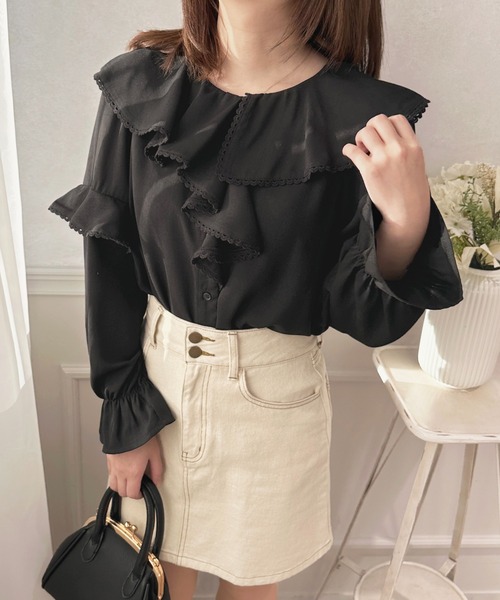 apres jour(アプレジュール)の「アソートフリルラッフルブラウス【ZOZOTOWN限定アイテム】(シャツ/ブラウス・レディース・ホワイト系その他/ブラック/ブラック系その他/オフホワイト・フリー/X-LARGE)」の13枚目の写真