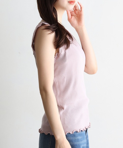RETRO GIRL（レトロガール）の「２WAYレースタンク（Tシャツ/カットソー・レディース・ホワイト/ライトグレー/ブラック/ピンク・FREE）」の20枚目の写真