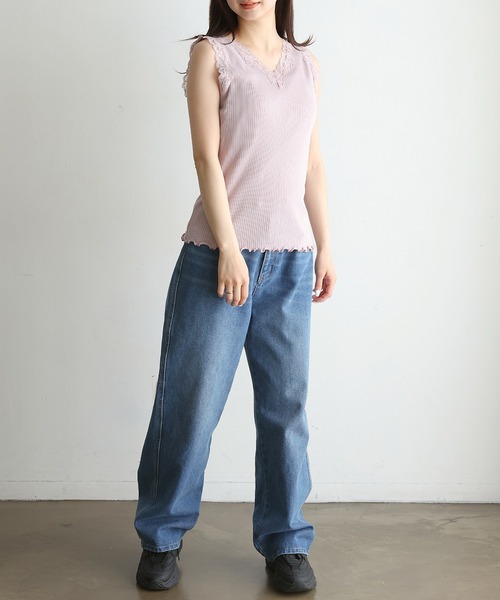 RETRO GIRL（レトロガール）の「２WAYレースタンク（Tシャツ/カットソー・レディース・ホワイト/ライトグレー/ブラック/ピンク・FREE）」の22枚目の写真