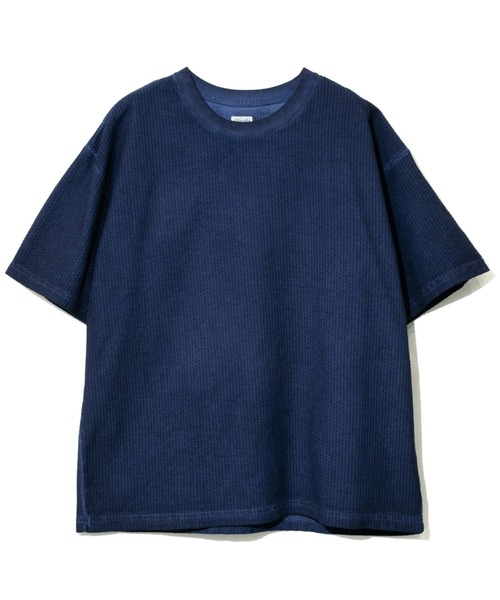 AOZORA(アオゾラ)の「AOZORA/アオゾラ 刺し子WAVEムラピグメントTシャツ(Tシャツ/カットソー・メンズ・ネイビー/ブルー・MEDIUM/LARGE/X-LARGE)」の2枚目の写真