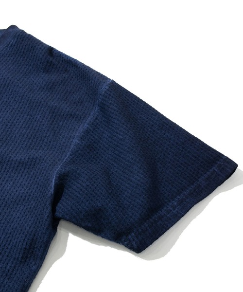 AOZORA(アオゾラ)の「AOZORA/アオゾラ 刺し子WAVEムラピグメントTシャツ(Tシャツ/カットソー・メンズ・ネイビー/ブルー・MEDIUM/LARGE/X-LARGE)」の4枚目の写真
