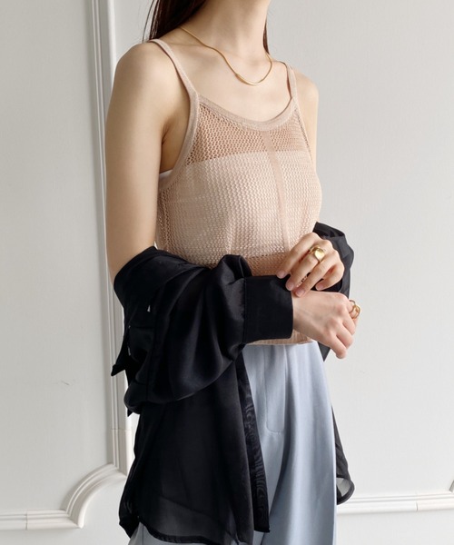 yuue' ( wear )（ユーイ）の「メッシュタンクトップ（タンクトップ・レディース・ホワイト/ベージュ/ブラック・FREE）」の8枚目の写真