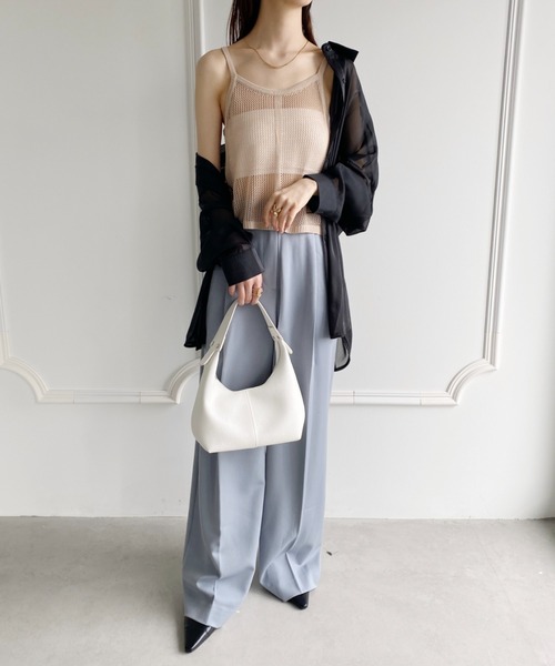 yuue' ( wear )（ユーイ）の「メッシュタンクトップ（タンクトップ・レディース・ホワイト/ベージュ/ブラック・FREE）」の9枚目の写真