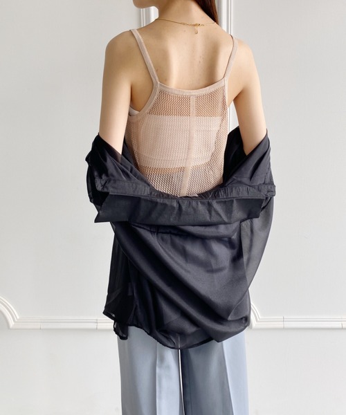 yuue' ( wear )（ユーイ）の「メッシュタンクトップ（タンクトップ・レディース・ホワイト/ベージュ/ブラック・FREE）」の10枚目の写真