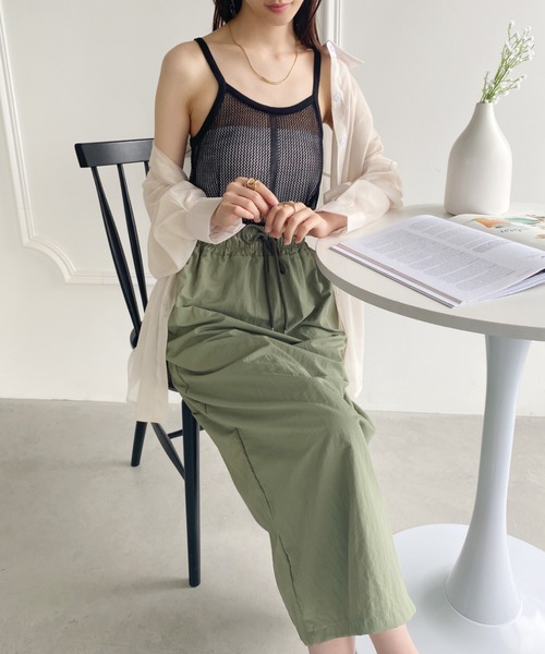 yuue' ( wear )（ユーイ）の「メッシュタンクトップ（タンクトップ・レディース・ホワイト/ベージュ/ブラック・FREE）」の7枚目の写真