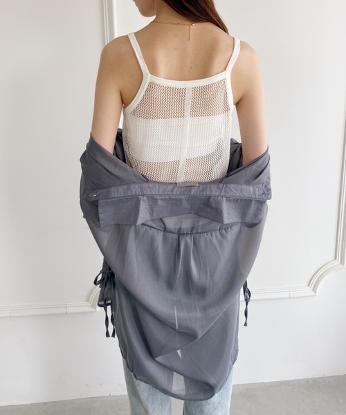 yuue' ( wear )（ユーイ）の「メッシュタンクトップ（タンクトップ・レディース・ホワイト/ベージュ/ブラック・FREE）」の11枚目の写真