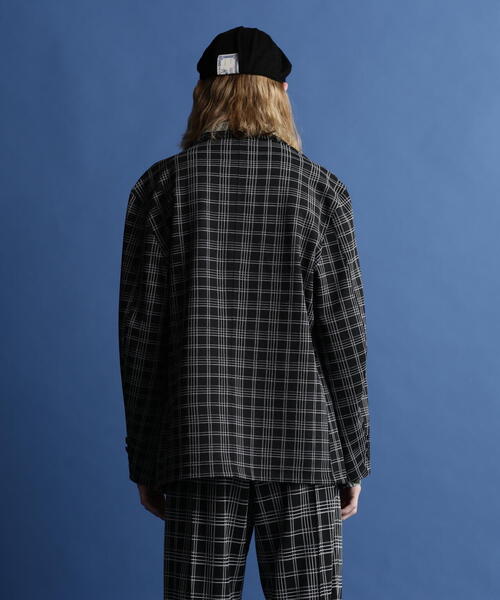 schott（ショット）の「【直営限定】Schott/ショット/PATTERNED JERSEY 2BUTTON JACKET/パターンジャージ 2ボタンジャケット（テーラードジャケット・メンズ・ブラック/ホワイト系2・L/M/XL）」の14枚目の写真