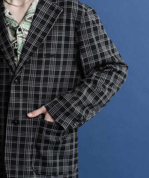 schott（ショット）の「【直営限定】Schott/ショット/PATTERNED JERSEY 2BUTTON JACKET/パターンジャージ 2ボタンジャケット（テーラードジャケット・メンズ・ブラック/ホワイト系2・L/M/XL）」の11枚目の写真