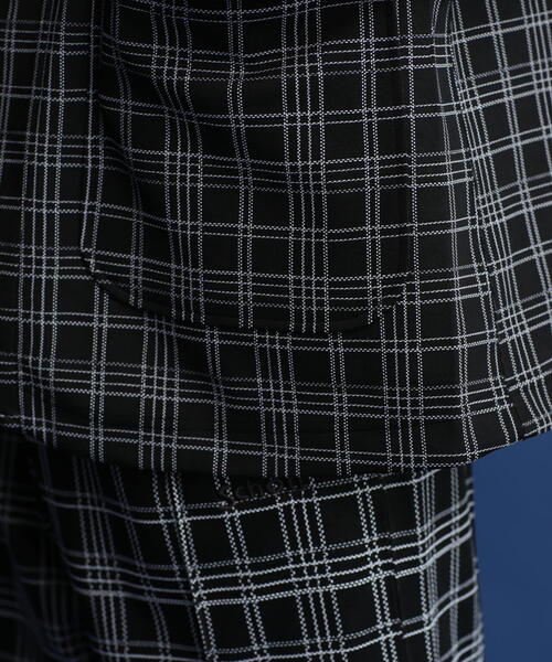schott（ショット）の「【直営限定】Schott/ショット/PATTERNED JERSEY 2BUTTON JACKET/パターンジャージ 2ボタンジャケット（テーラードジャケット・メンズ・ブラック/ホワイト系2・L/M/XL）」の10枚目の写真