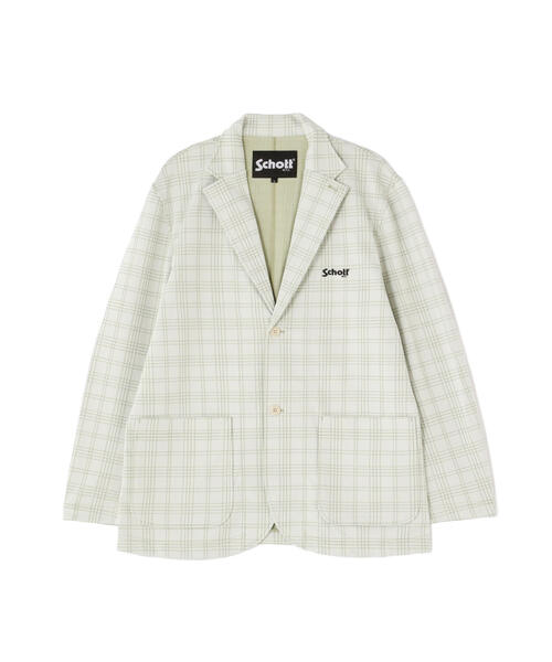 schott（ショット）の「【直営限定】Schott/ショット/PATTERNED JERSEY 2BUTTON JACKET/パターンジャージ 2ボタンジャケット（テーラードジャケット・メンズ・ブラック/ホワイト系2・L/M/XL）」の4枚目の写真