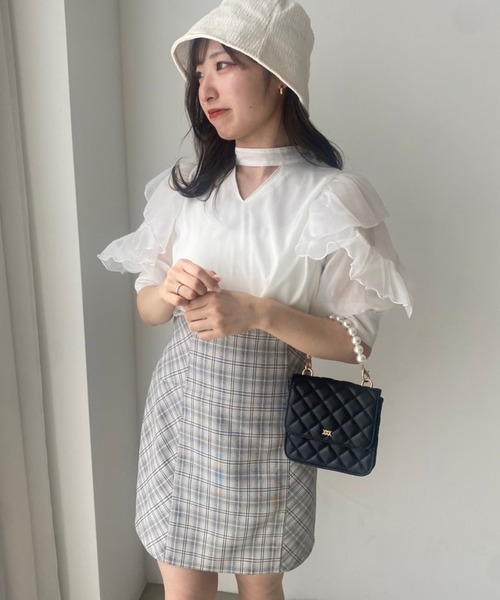 one after another NICE CLAUP（ワンアフターアナザーナイスクラップ）の「マルチwayリボンブラウス（シャツ/ブラウス・レディース・オフホワイト/ブラック系その他/グレー/ドット・FREE）」の6枚目の写真