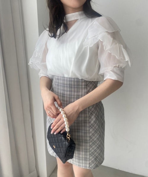 one after another NICE CLAUP（ワンアフターアナザーナイスクラップ）の「マルチwayリボンブラウス（シャツ/ブラウス・レディース・オフホワイト/ブラック系その他/グレー/ドット・FREE）」の7枚目の写真