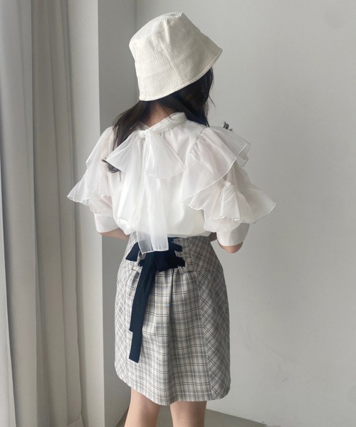 one after another NICE CLAUP（ワンアフターアナザーナイスクラップ）の「マルチwayリボンブラウス（シャツ/ブラウス・レディース・オフホワイト/ブラック系その他/グレー/ドット・FREE）」の9枚目の写真