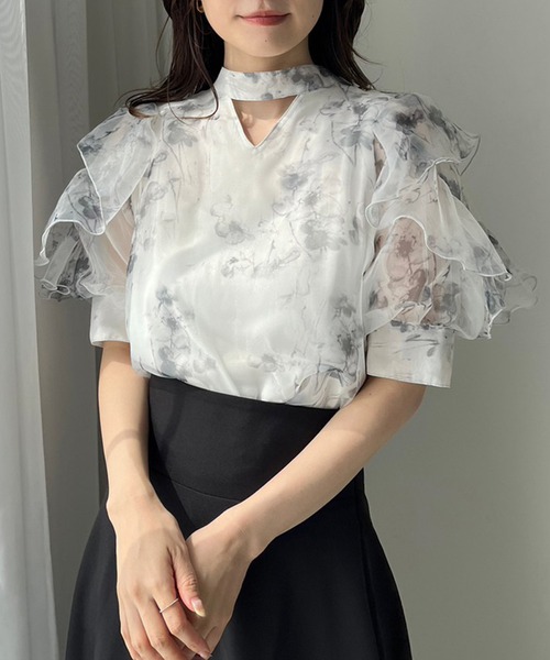 one after another NICE CLAUP（ワンアフターアナザーナイスクラップ）の「マルチwayリボンブラウス（シャツ/ブラウス・レディース・オフホワイト/ブラック系その他/グレー/ドット・FREE）」の19枚目の写真